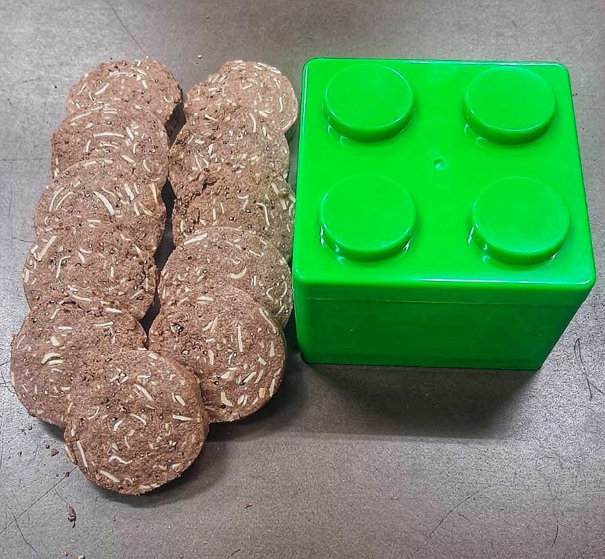 【簡單美味工坊】可愛綠色積木餅乾盒